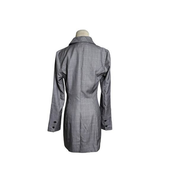 Honey Punch black red checkered doble breast coat size small - Picture 6 of 15